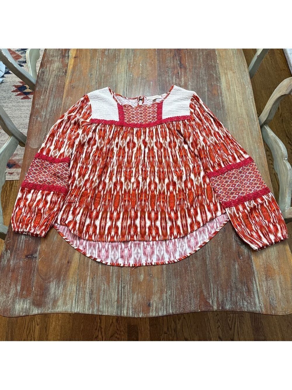Farmers Market Ikat Bohemian Peasant Top Large
